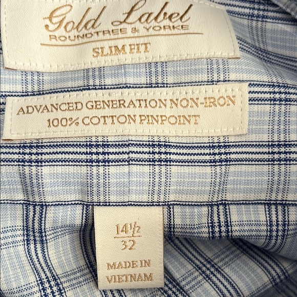 Light Blue Plaid Dress Shirt with Classic Collar - Picture 10 of 10